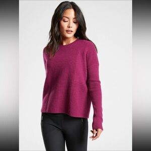 ATHLETA | Turin Wool Cashmere Sweater, Mulberry SIZE M